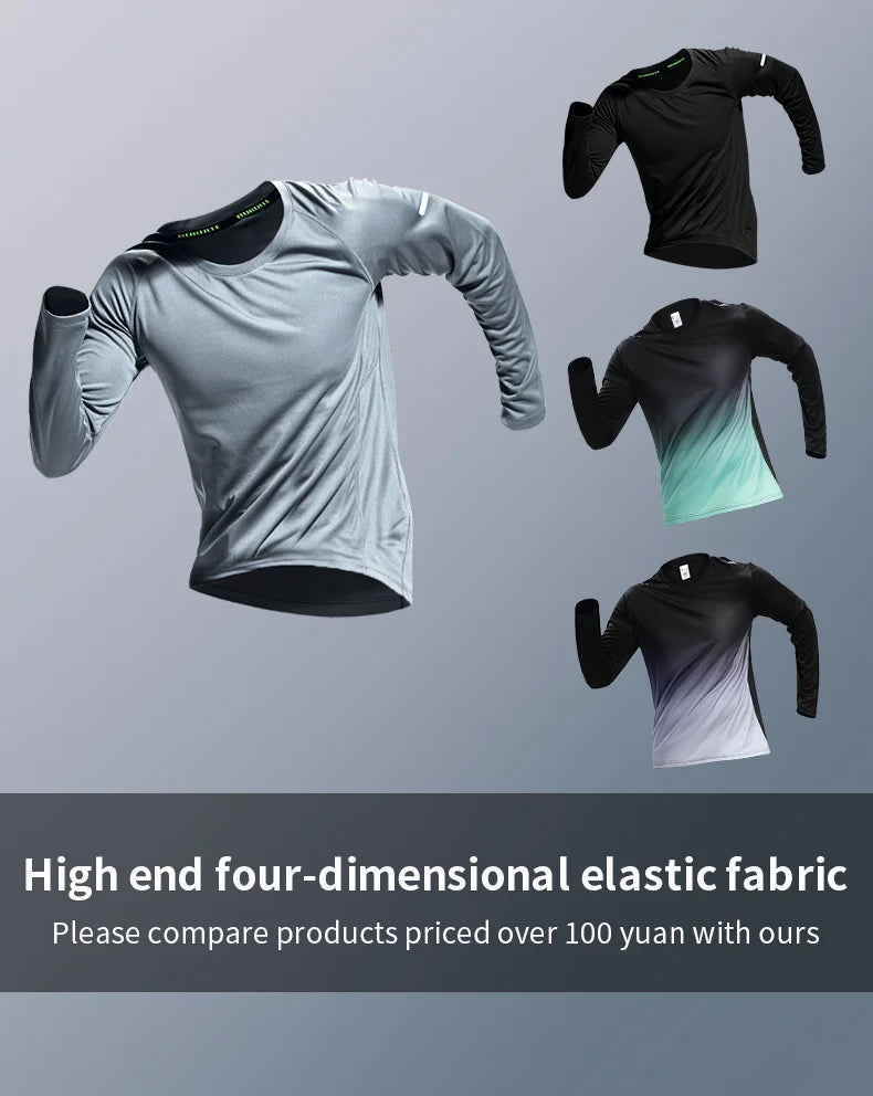 Sports T-shirt men's long-sleeved loose quick-drying casual running clothes four seasons fitness top