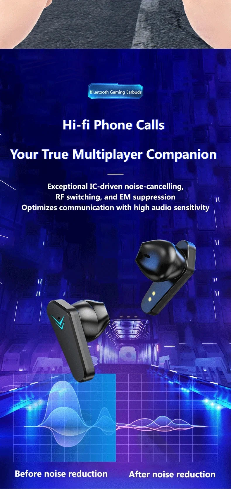 2024 NEW TWS Earphones Bluetooth Wireless Gamer Headphones 65ms Low Latency Earbuds fone Gamer Headset Gamer With Mic Handfree