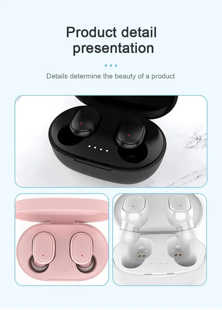 Original A6S TWS Wireless Bluetooth Headset Earphone Bluetooth Sport Inear Earbuds Headset with Mic for Xiaomi Iphone Lenovo