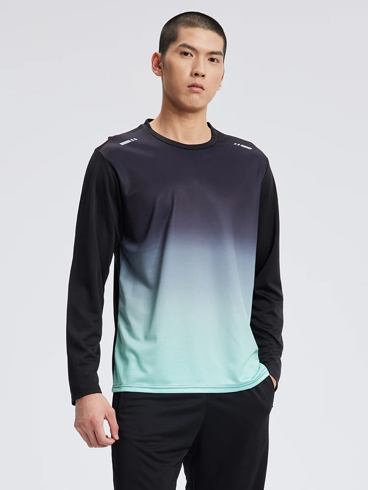 Sports T-shirt men's long-sleeved loose quick-drying casual running clothes four seasons fitness top