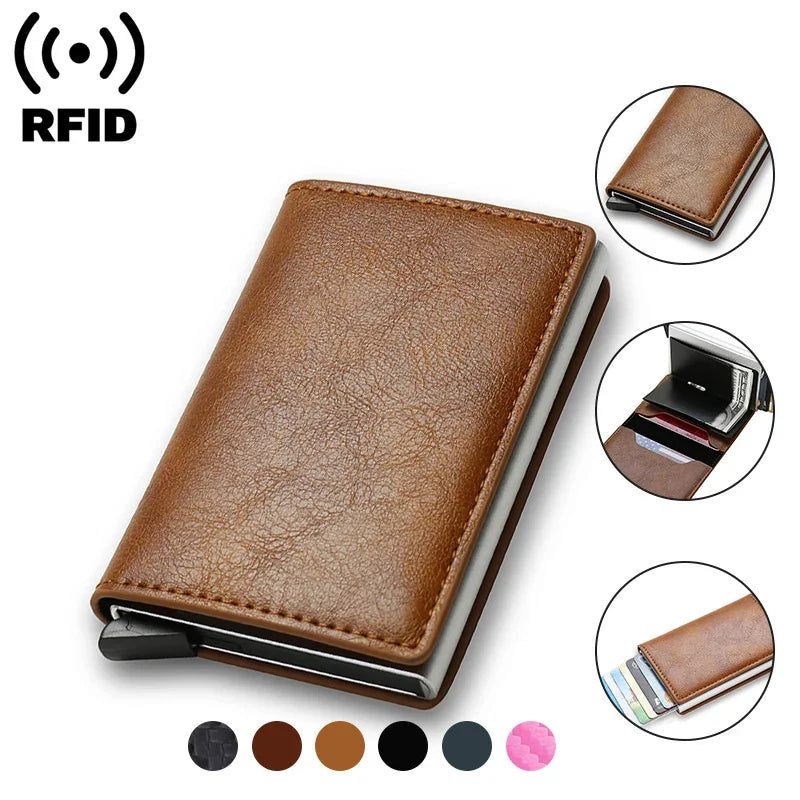 Rfid Credit Card Case Holder Men Wallets Bank Cardholder Case Small Leather Slim Thin Magic Mini Wallet Smart Minimalist Wallet