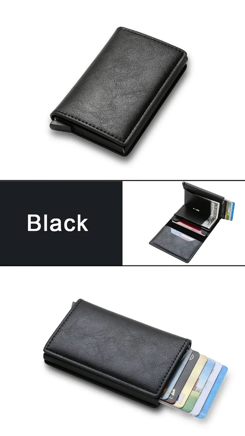 Rfid Credit Card Case Holder Men Wallets Bank Cardholder Case Small Leather Slim Thin Magic Mini Wallet Smart Minimalist Wallet