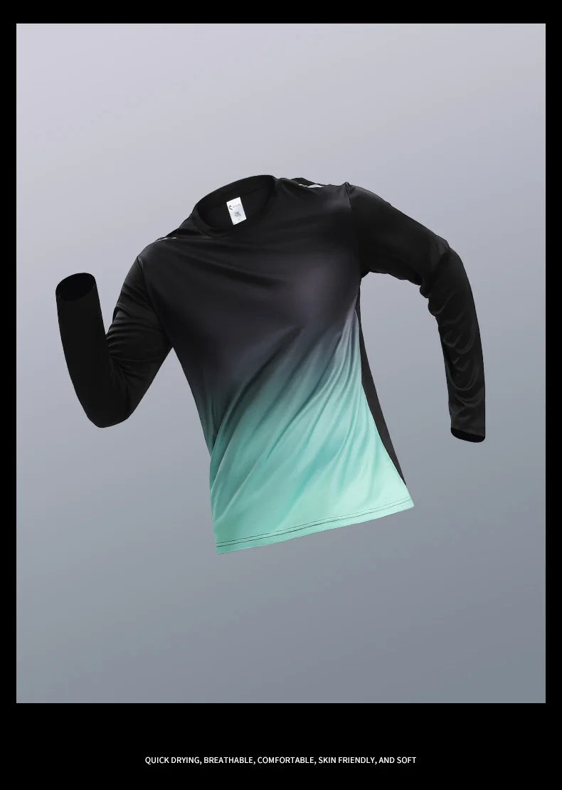 Sports T-shirt men's long-sleeved loose quick-drying casual running clothes four seasons fitness top