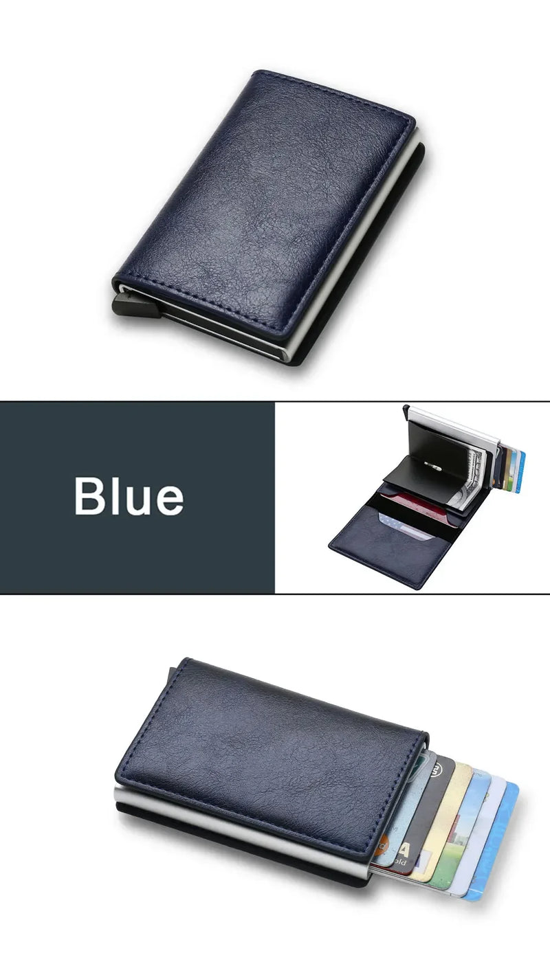 Rfid Credit Card Case Holder Men Wallets Bank Cardholder Case Small Leather Slim Thin Magic Mini Wallet Smart Minimalist Wallet