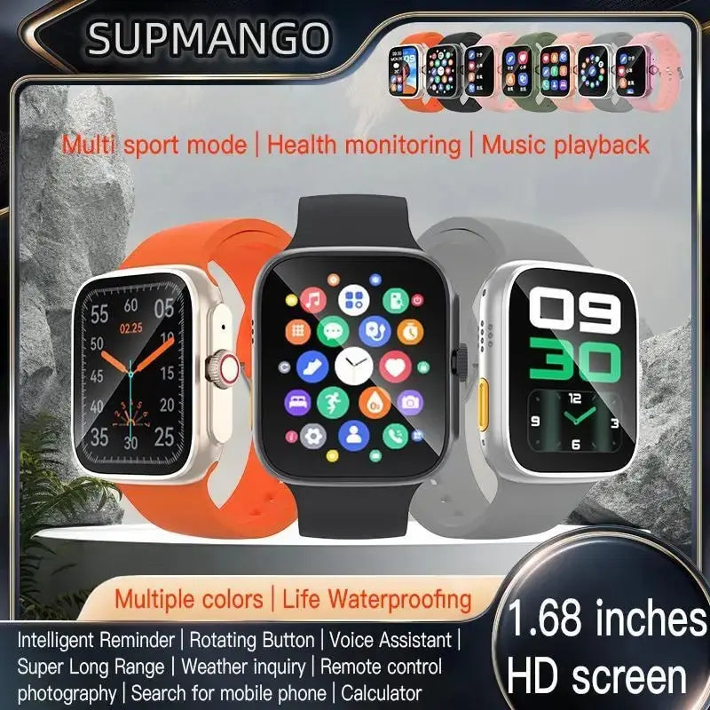 T187 Smart Watch1.68inch Men Women Touch Screen Sport Fitness Man Bluetooth For Android IOS Smartwatch