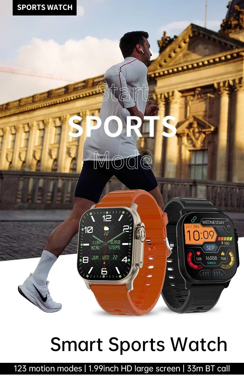 T10 Ultra Smart Watch NFC Bluetooth Call Heart Rate Waterproof 2.2 Inch Wireless Fitness Sport Watch Ultra Gen 2 IWO Watch Gift