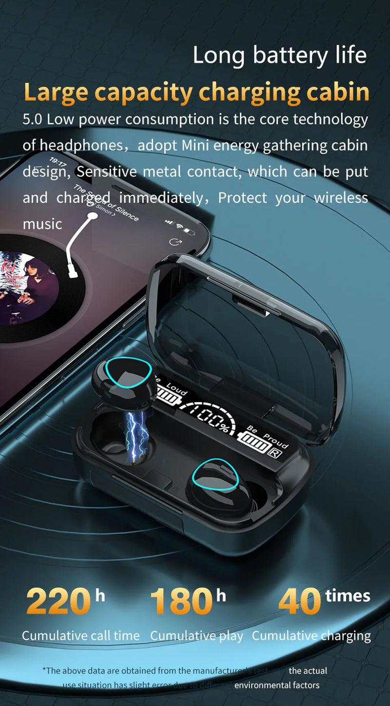 TWS Auriculares Bluetooth Wireless Headphones Sport With Microphone Fone De Ouvido In Ear Headset Gamer Earphones Power Bank