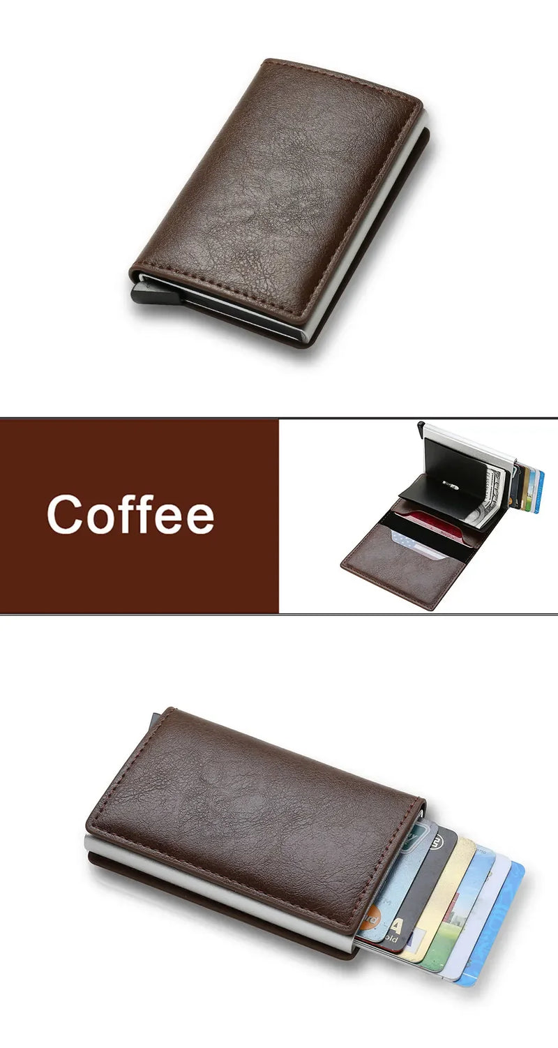 Rfid Credit Card Case Holder Men Wallets Bank Cardholder Case Small Leather Slim Thin Magic Mini Wallet Smart Minimalist Wallet